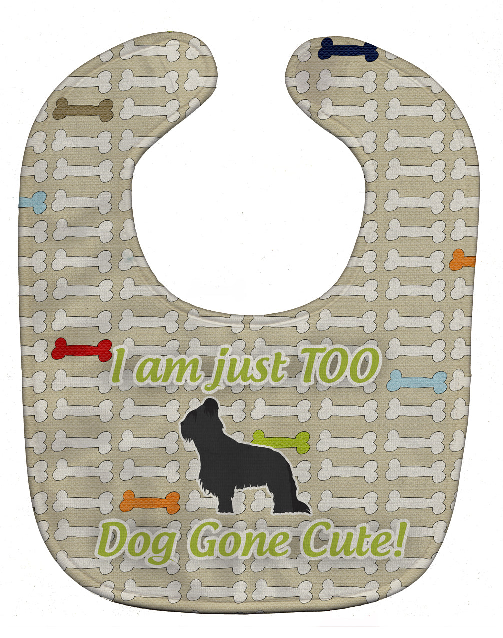 Briard Dog Gone Cute Baby Bib Easy-Clean Baby Bib Baby Feeding Accessory Baby Mealtime Essential, 10 x 13, Multicolor