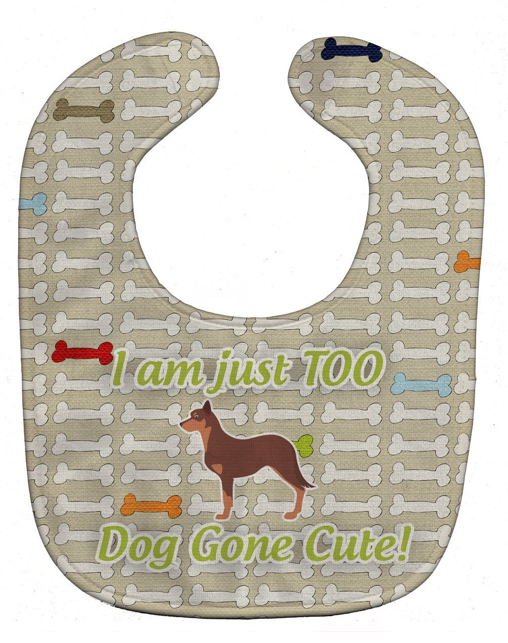 Australian Kelpie Dog Dog Gone Cute Baby Bib Easy-Clean Baby Bib Baby Feeding Accessory Baby Mealtime Essential, 10 x 13, Multicolor