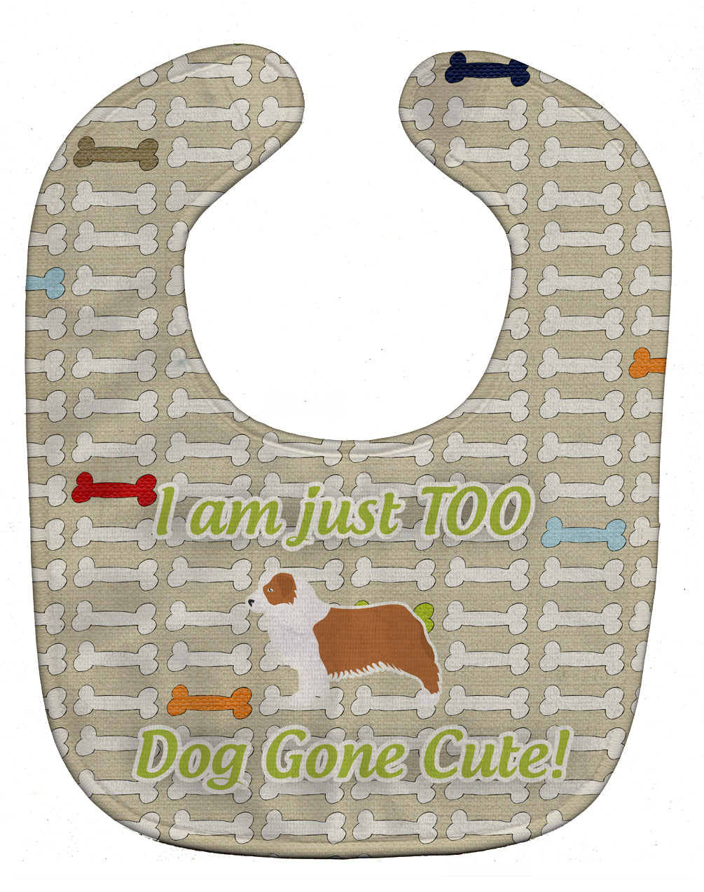 Australian Shepherd Dog Dog Gone Cute Baby Bib Easy-Clean Baby Bib Baby Feeding Accessory Baby Mealtime Essential, 10 x 13, Multicolor