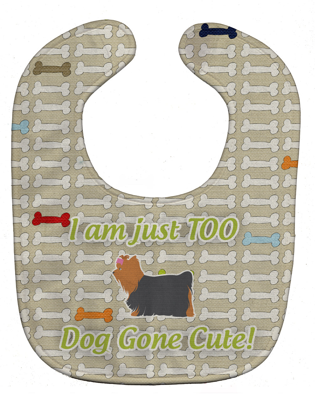 Yorkshire Terrier Yorkie Dog Gone Cute Baby Bib Easy-Clean Baby Bib Baby Feeding Accessory Baby Mealtime Essential, 10 x 13, Multicolor