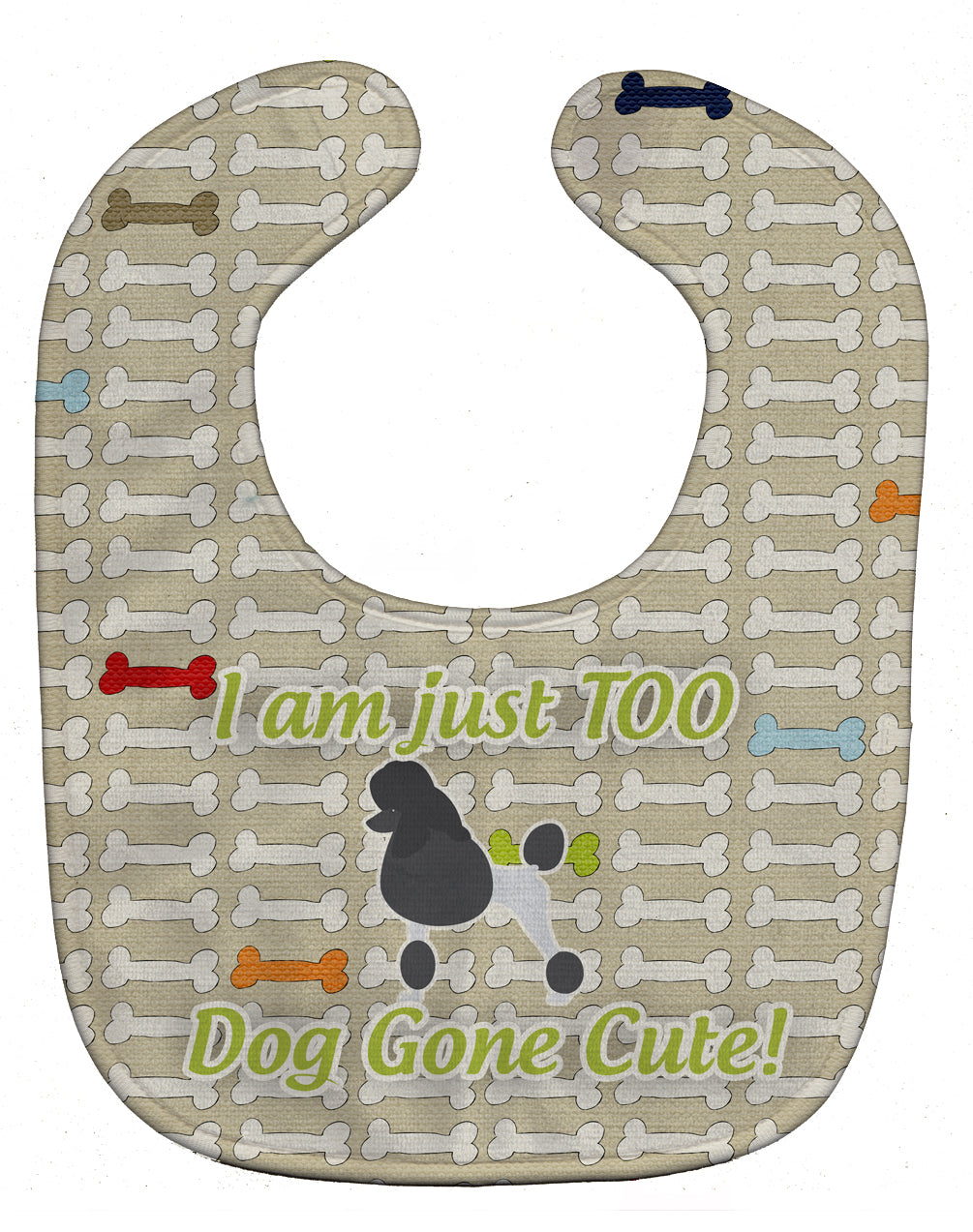 Poodle Dog Gone Cute Baby Bib Easy-Clean Baby Bib Baby Feeding Accessory Baby Mealtime Essential, 10 x 13, Multicolor