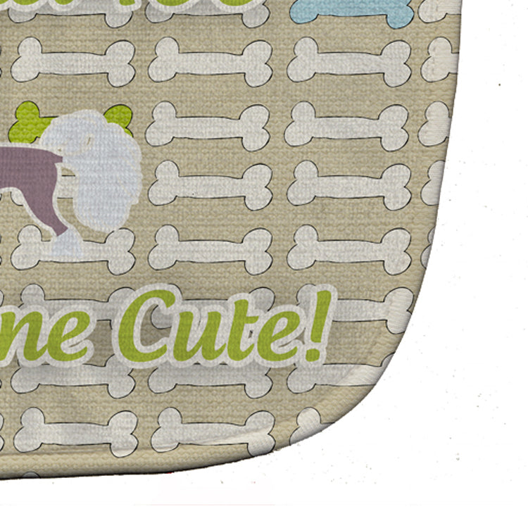 Chinese Crested Dog Gone Cute Baby Bib Easy-Clean Baby Bib Baby Feeding Accessory Baby Mealtime Essential, 10 x 13, Multicolor