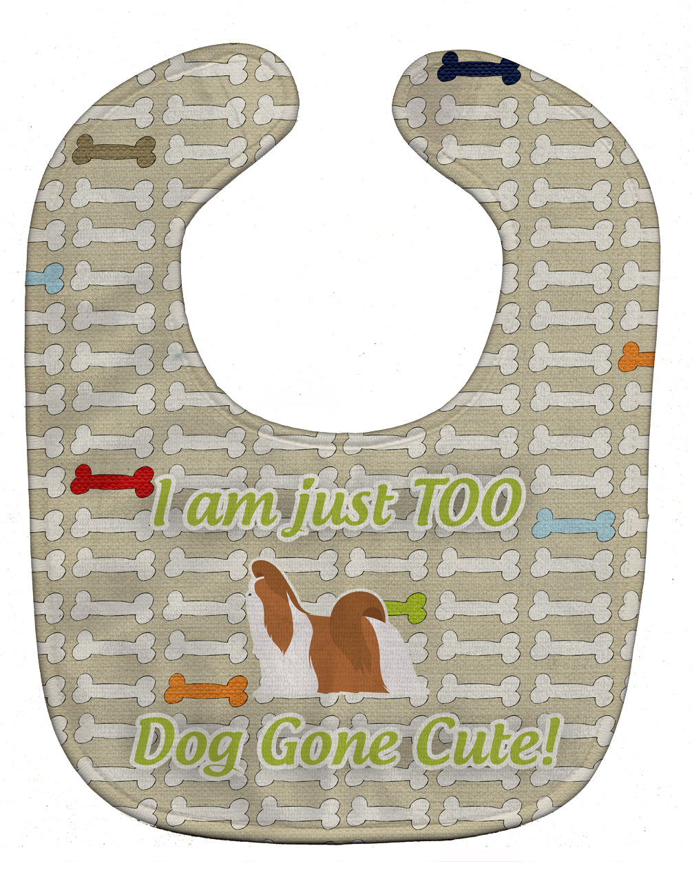 Shih Tzu Dog Gone Cute Baby Bib Easy-Clean Baby Bib Baby Feeding Accessory Baby Mealtime Essential, 10 x 13, Multicolor
