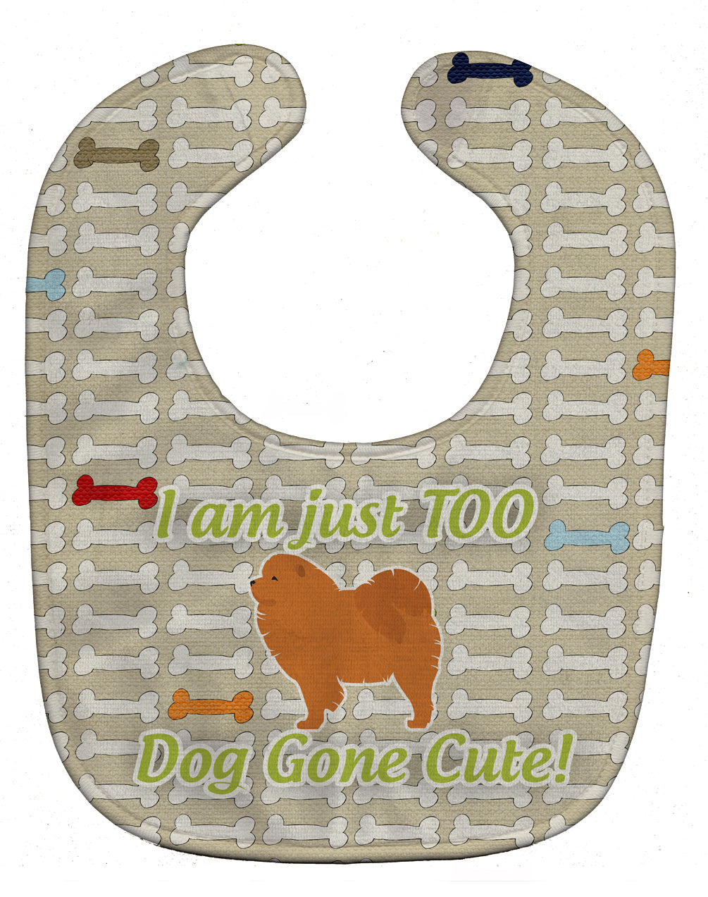 Chow Chow Dog Gone Cute Baby Bib Easy-Clean Baby Bib Baby Feeding Accessory Baby Mealtime Essential, 10 x 13, Multicolor