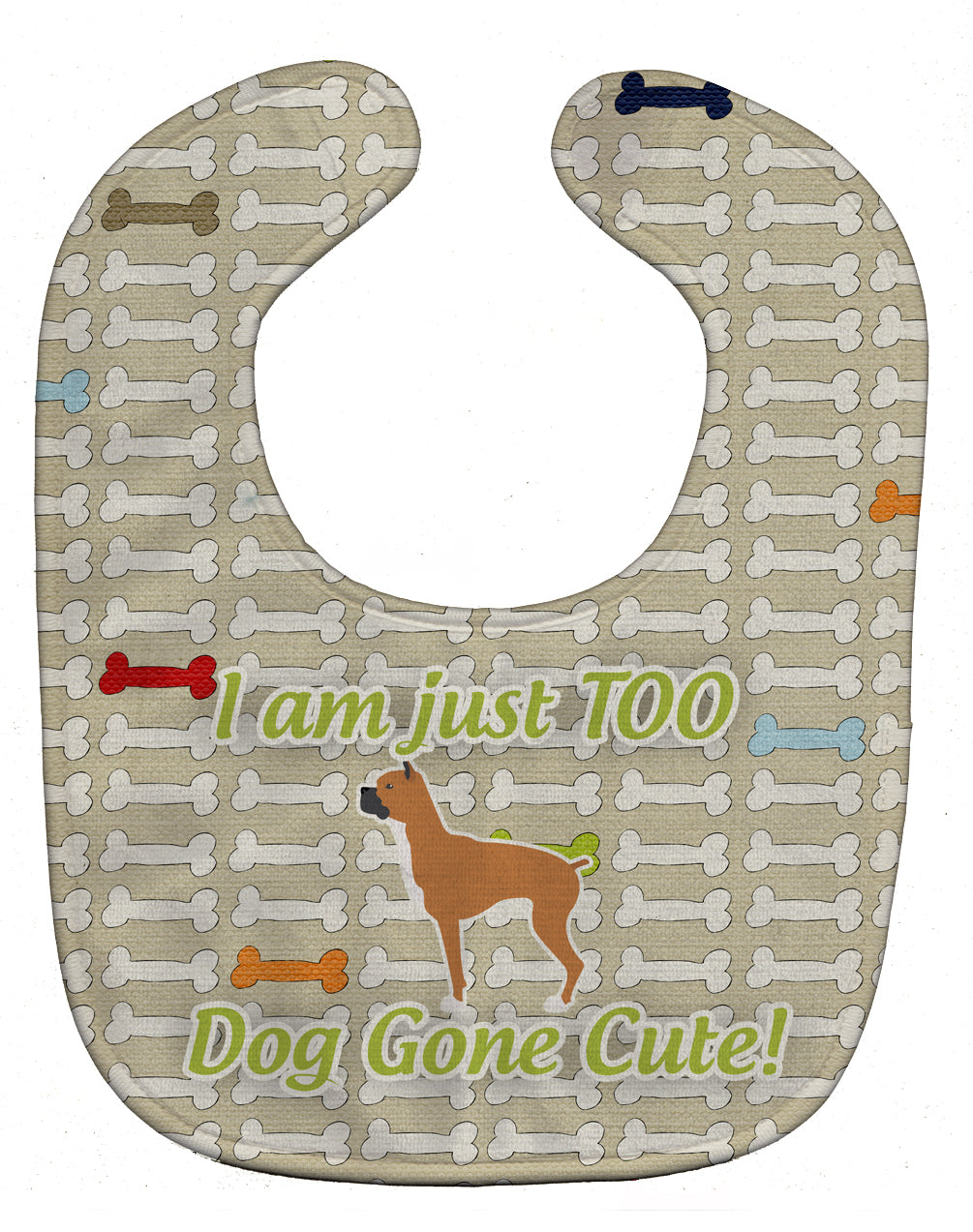 Boxer Dog Gone Cute Baby Bib Easy-Clean Baby Bib Baby Feeding Accessory Baby Mealtime Essential, 10 x 13, Multicolor