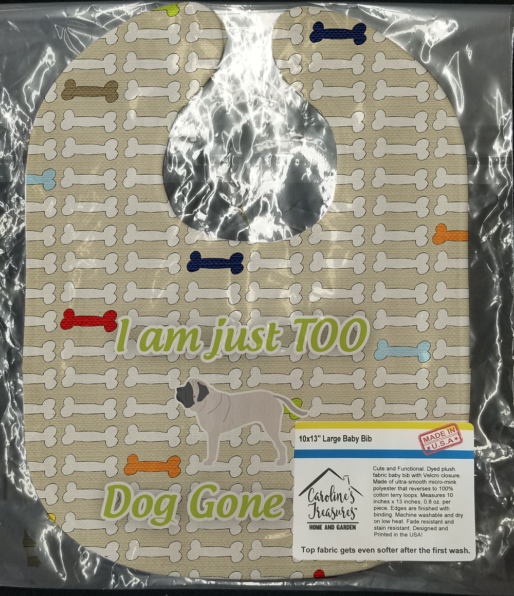 English Mastiff Dog Gone Cute Baby Bib Easy-Clean Baby Bib Baby Feeding Accessory Baby Mealtime Essential, 10 x 13, Multicolor