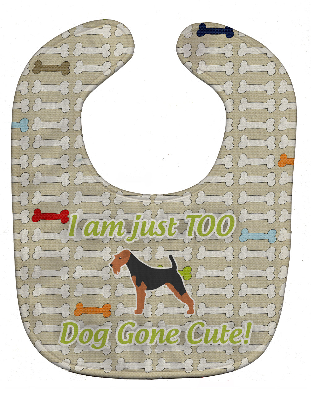 Airedale Terrier Dog Gone Cute Baby Bib Easy-Clean Baby Bib Baby Feeding Accessory Baby Mealtime Essential, 10 x 13, Multicolor