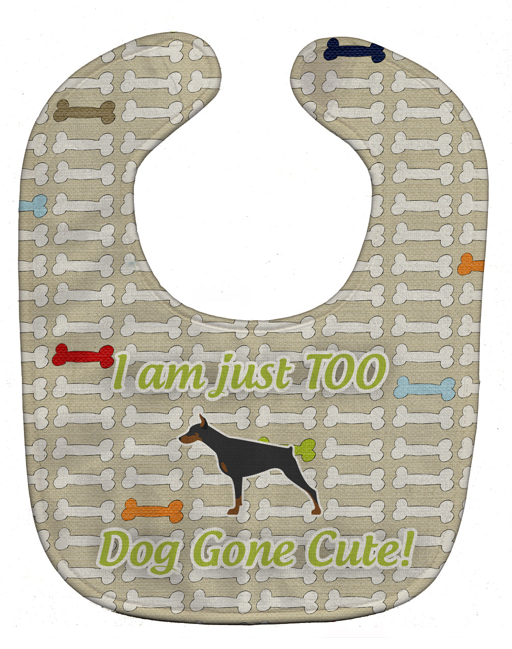 Doberman Pinscher Dog Gone Cute Baby Bib Easy-Clean Baby Bib Baby Feeding Accessory Baby Mealtime Essential, 10 x 13, Multicolor