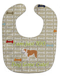 English Bulldog Dog Gone Cute Baby Bib Easy-Clean Baby Bib Baby Feeding Accessory Baby Mealtime Essential, 10 x 13, Multicolor