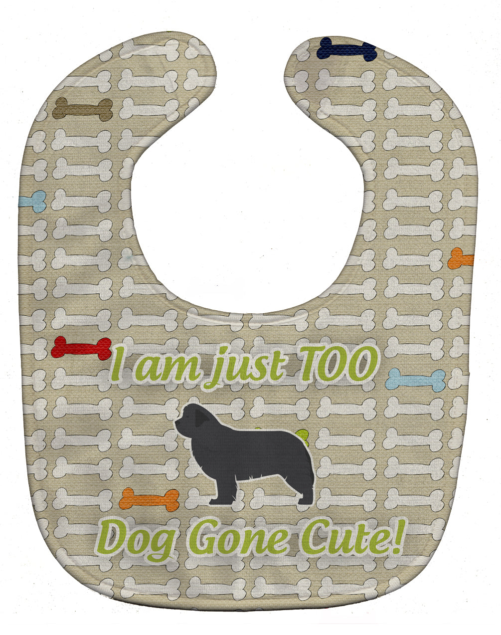 Newfoundland Dog Gone Cute Baby Bib Easy-Clean Baby Bib Baby Feeding Accessory Baby Mealtime Essential, 10 x 13, Multicolor