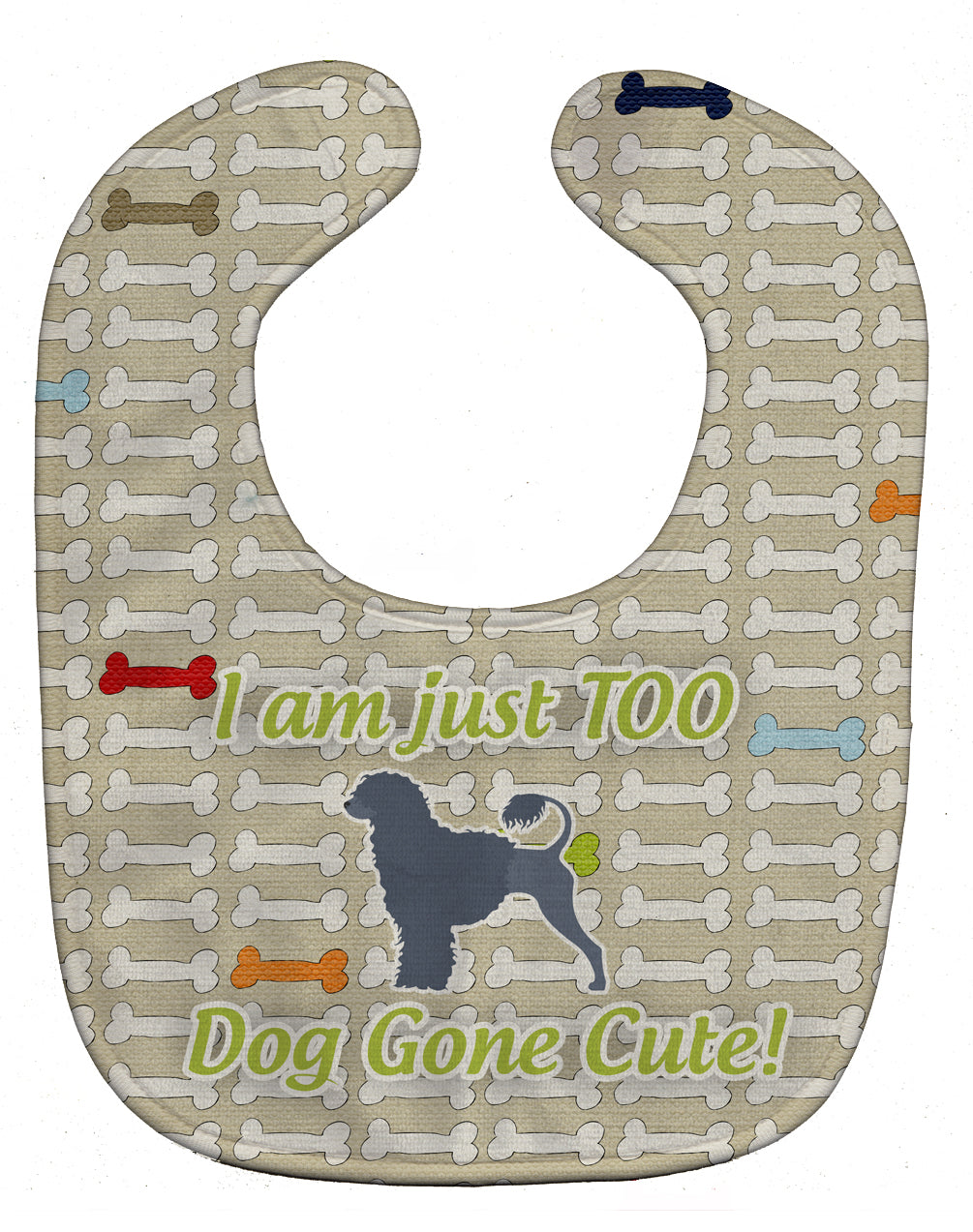 Portuguese Water Dog Dog Gone Cute Baby Bib Easy-Clean Baby Bib Baby Feeding Accessory Baby Mealtime Essential, 10 x 13, Multicolor