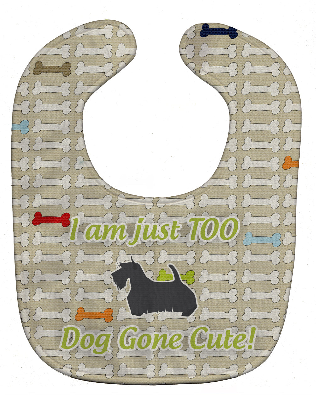Scottish Terrier Dog Gone Cute Baby Bib Easy-Clean Baby Bib Baby Feeding Accessory Baby Mealtime Essential, 10 x 13, Multicolor