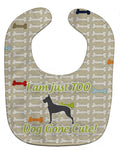 Great Dane Dog Gone Cute Baby Bib Easy-Clean Baby Bib Baby Feeding Accessory Baby Mealtime Essential, 10 x 13, Multicolor
