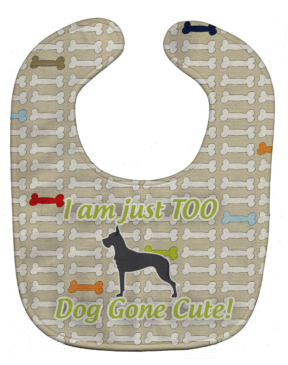 Great Dane Dog Gone Cute Baby Bib Easy-Clean Baby Bib Baby Feeding Accessory Baby Mealtime Essential, 10 x 13, Multicolor