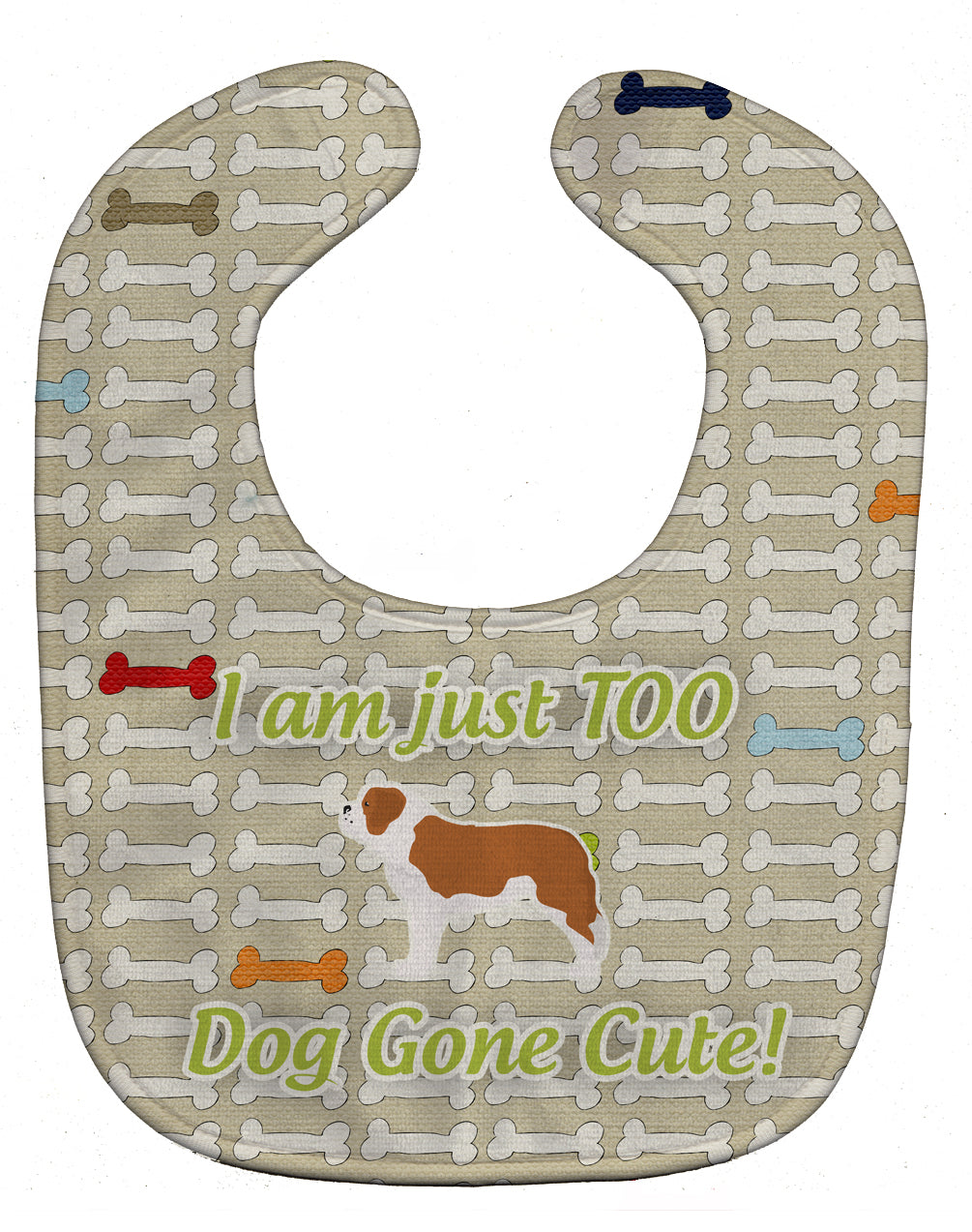 Saint Bernard Dog Gone Cute Baby Bib Easy-Clean Baby Bib Baby Feeding Accessory Baby Mealtime Essential, 10 x 13, Multicolor