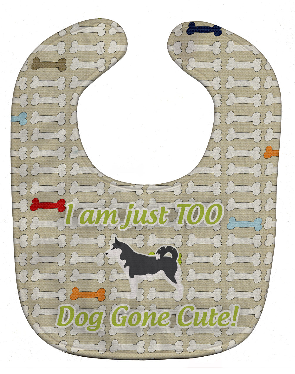 Siberian Husky Dog Gone Cute Baby Bib Easy-Clean Baby Bib Baby Feeding Accessory Baby Mealtime Essential, 10 x 13, Multicolor