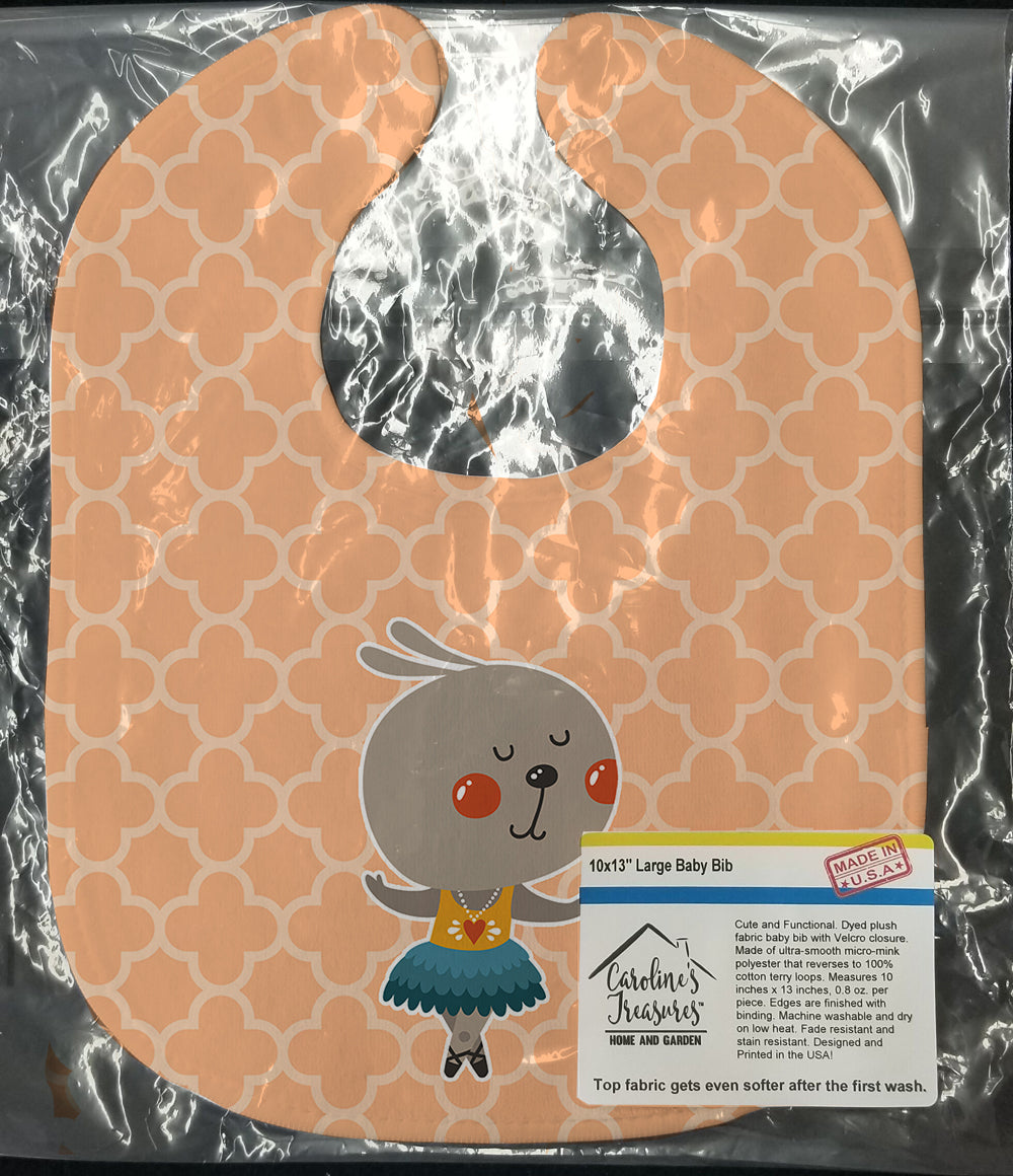Ballerina Rabbit Baby Bib Easy-Clean Baby Bib Baby Feeding Accessory Baby Mealtime Essential, 10 x 13, Multicolor