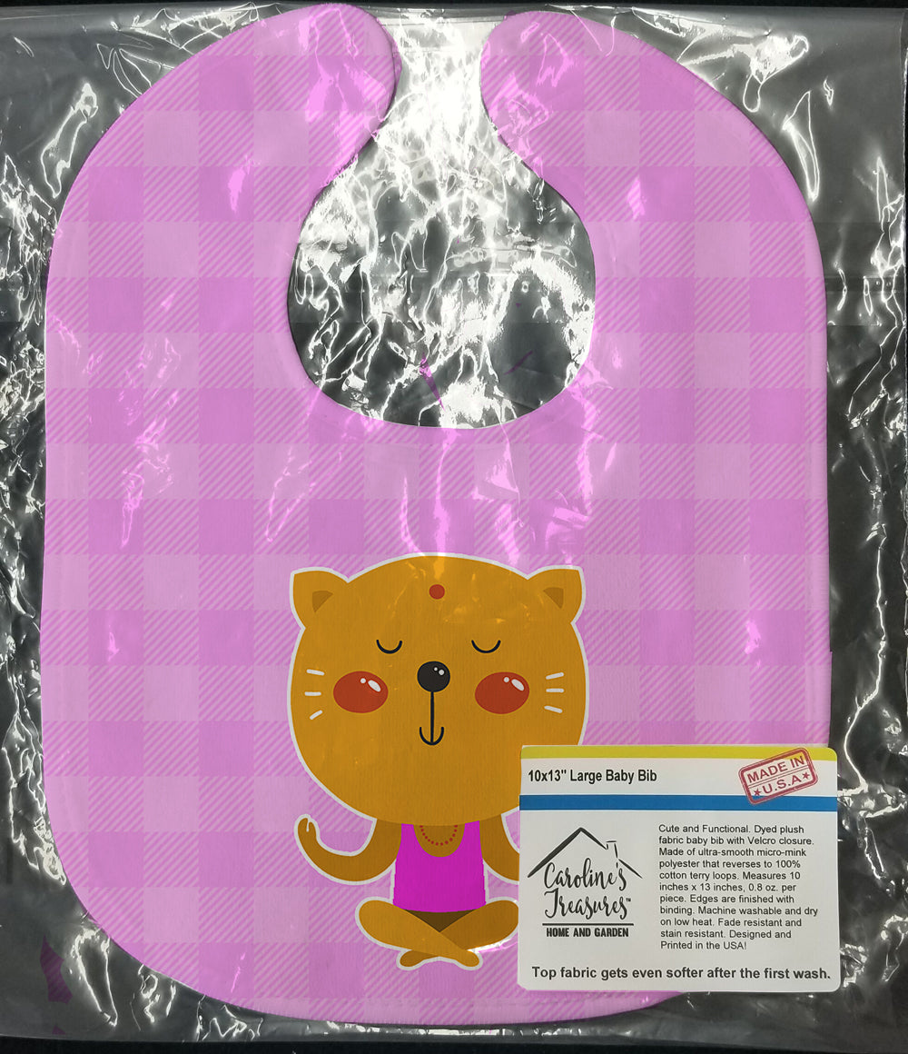 Yoga Cat Baby Bib Easy-Clean Baby Bib Baby Feeding Accessory Baby Mealtime Essential, 10 x 13, Multicolor
