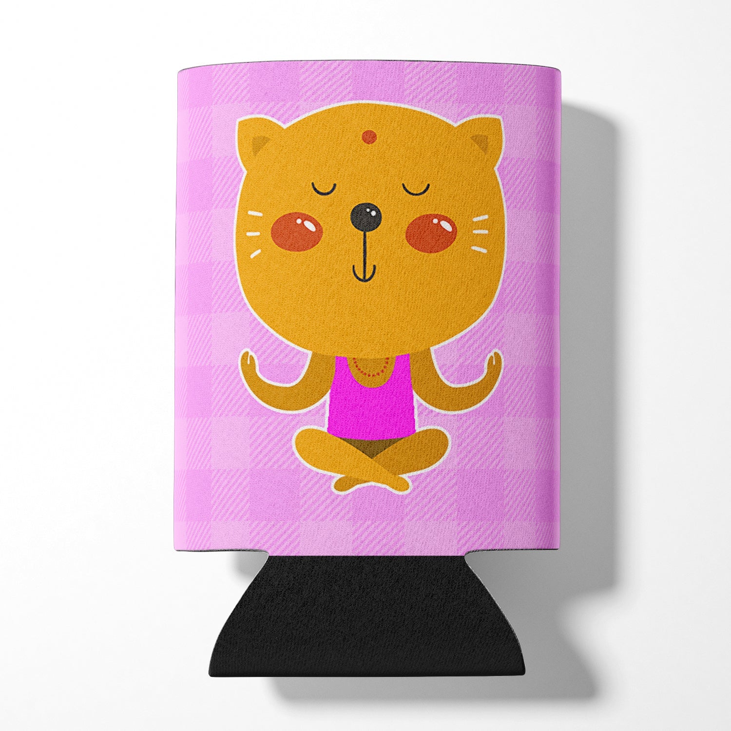 Yoga Cat Can or Bottle Hugger Cooler Sleeve for Standard 12 oz Cans, Insulated Foam Beer & Soda Can Hugger Reusable