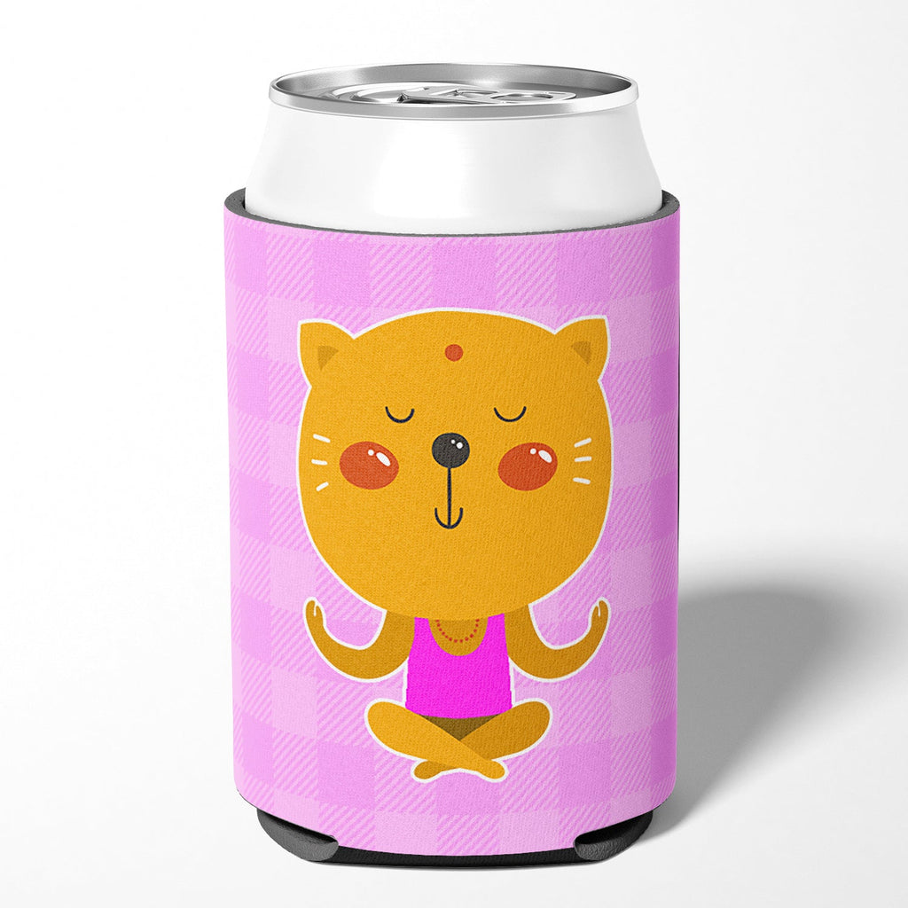 Yoga Cat Can or Bottle Hugger Cooler Sleeve for Standard 12 oz Cans, Insulated Foam Beer & Soda Can Hugger Reusable