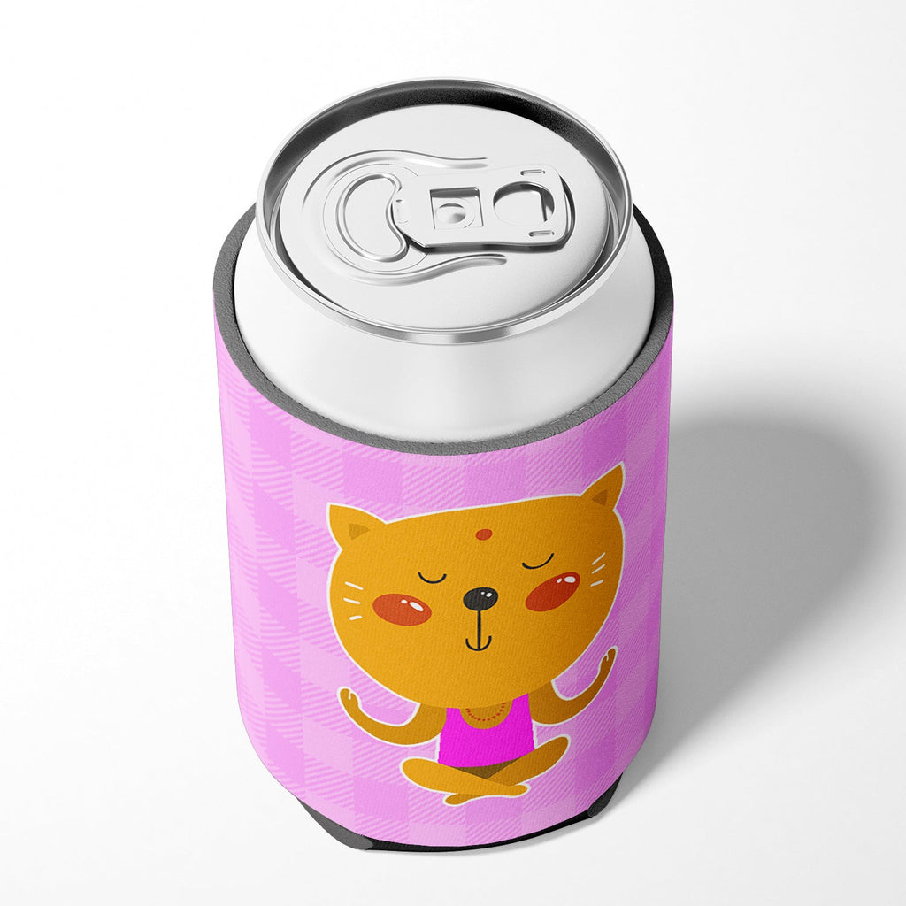 Yoga Cat Can or Bottle Hugger Cooler Sleeve for Standard 12 oz Cans, Insulated Foam Beer & Soda Can Hugger Reusable