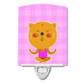 Yoga Cat Ceramic Night Light Compact, UL-Certified, Ideal for Bedroom, Bathroom, Nursery, Hallway, Kitchen, 6x4x3, Multicolor