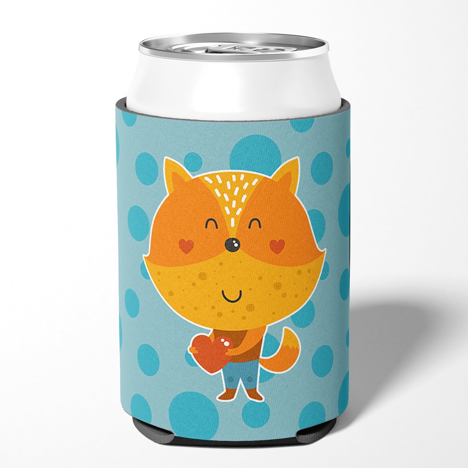 Polkadot Squirrel Can or Bottle Hugger Cooler Sleeve for Standard 12 oz Cans, Insulated Foam Beer & Soda Can Hugger Reusable