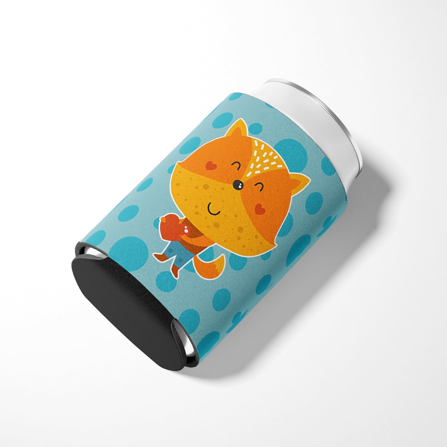 Polkadot Squirrel Can or Bottle Hugger Cooler Sleeve for Standard 12 oz Cans, Insulated Foam Beer & Soda Can Hugger Reusable