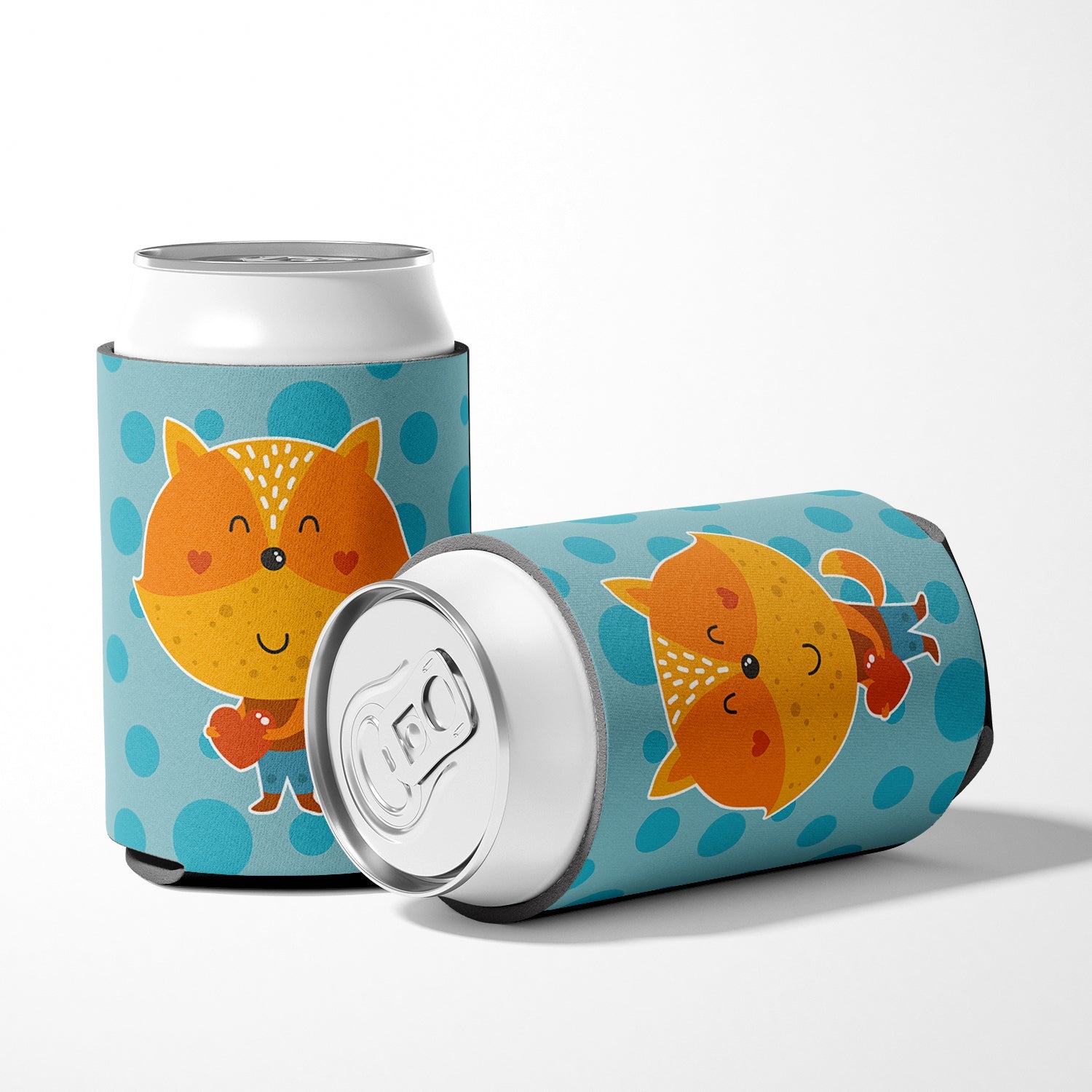 Polkadot Squirrel Can or Bottle Hugger Cooler Sleeve for Standard 12 oz Cans, Insulated Foam Beer & Soda Can Hugger Reusable