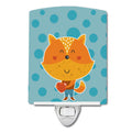 Polkadot Squirrel Ceramic Night Light Compact, UL-Certified, Ideal for Bedroom, Bathroom, Nursery, Hallway, Kitchen, 6x4x3, Multicolor