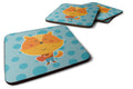 Polkadot Squirrel Foam Coasters Set of 4 Cup Coasters for Indoor Outdoor, Tabletop Protection, Anti Slip, Mouse pad Material