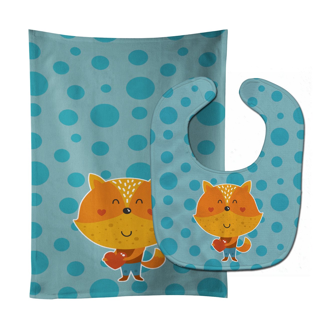 Polkadot Squirrel Baby Bib & Burp Cloth Easy-Clean Baby Bib Baby Feeding Accessory Baby Mealtime Essential