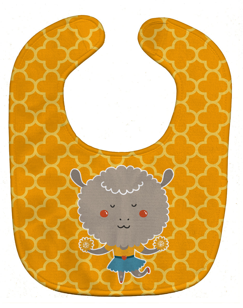 Cheerleader Lamb Sheep Baby Bib Easy-Clean Baby Bib Baby Feeding Accessory Baby Mealtime Essential, 10 x 13, Multicolor