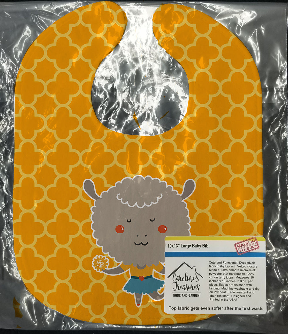 Cheerleader Lamb Sheep Baby Bib Easy-Clean Baby Bib Baby Feeding Accessory Baby Mealtime Essential, 10 x 13, Multicolor