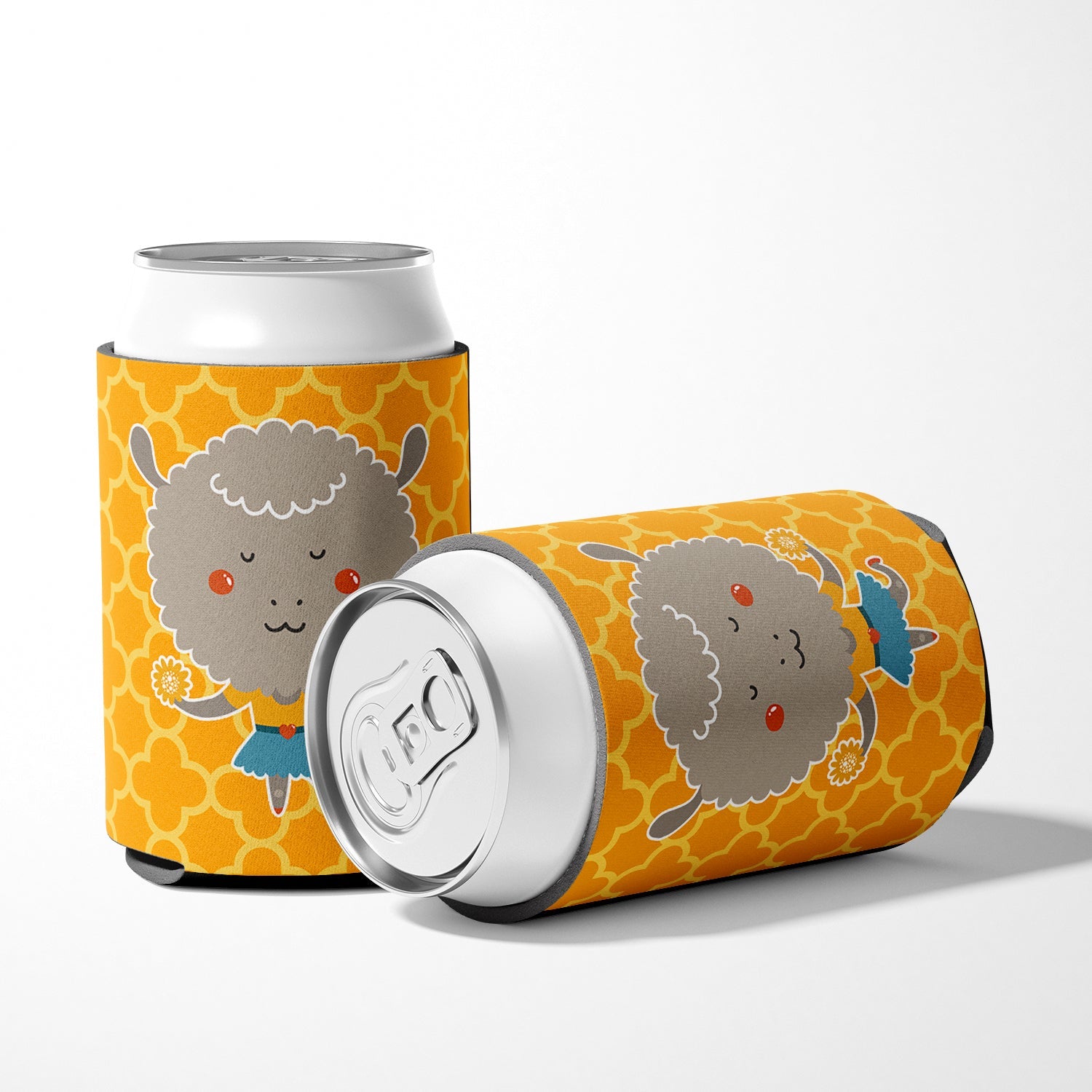 Cheerleader Lamb Sheep Can or Bottle Hugger Cooler Sleeve for Standard 12 oz Cans, Insulated Foam Beer & Soda Can Hugger Reusable
