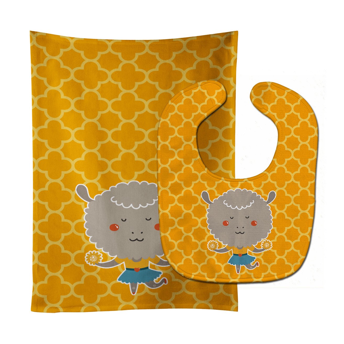 Cheerleader Lamb Sheep Baby Bib & Burp Cloth Easy-Clean Baby Bib Baby Feeding Accessory Baby Mealtime Essential