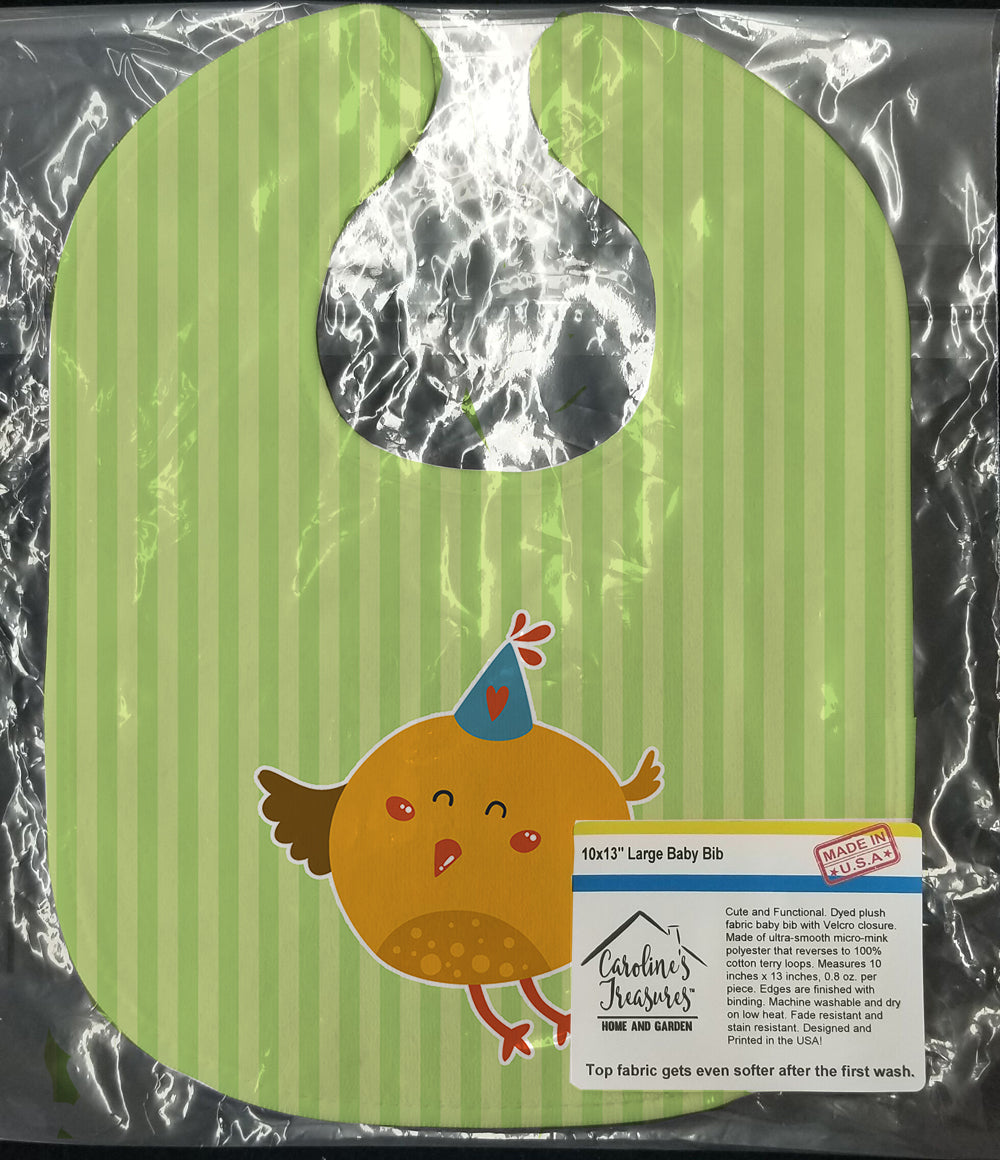 Birthday Bird Baby Bib Easy-Clean Baby Bib Baby Feeding Accessory Baby Mealtime Essential, 10 x 13, Multicolor