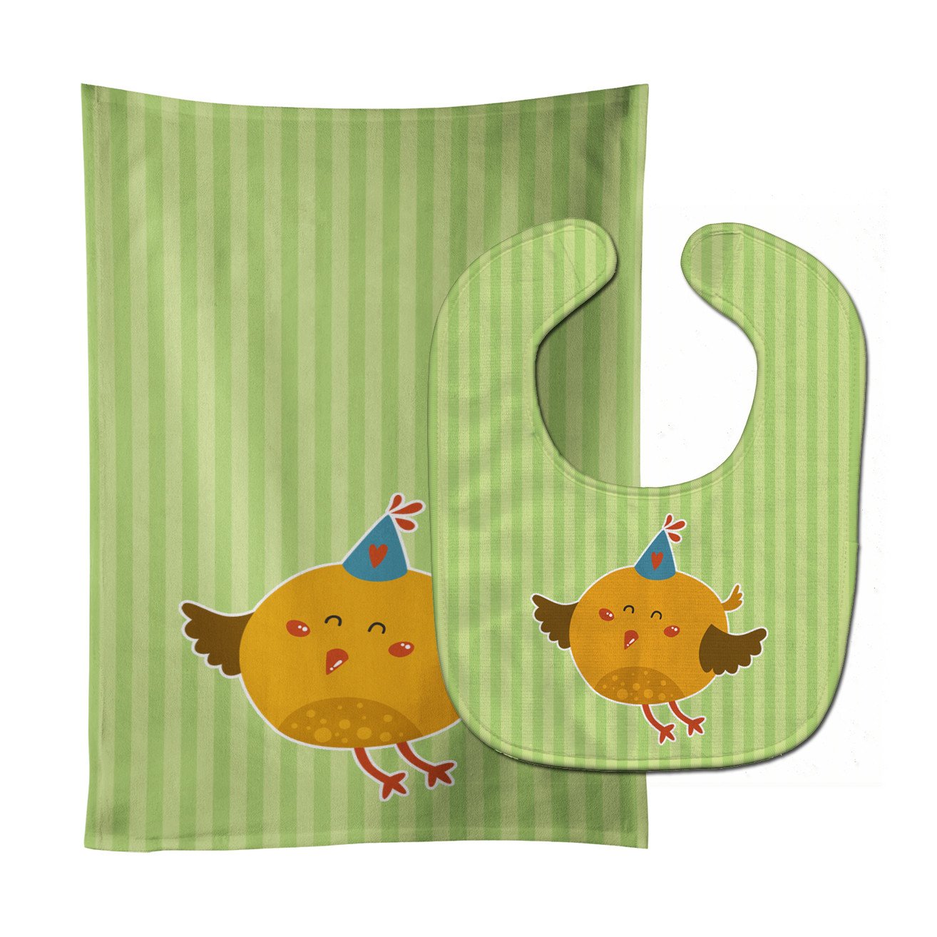 Birthday Bird Baby Bib & Burp Cloth Easy-Clean Baby Bib Baby Feeding Accessory Baby Mealtime Essential