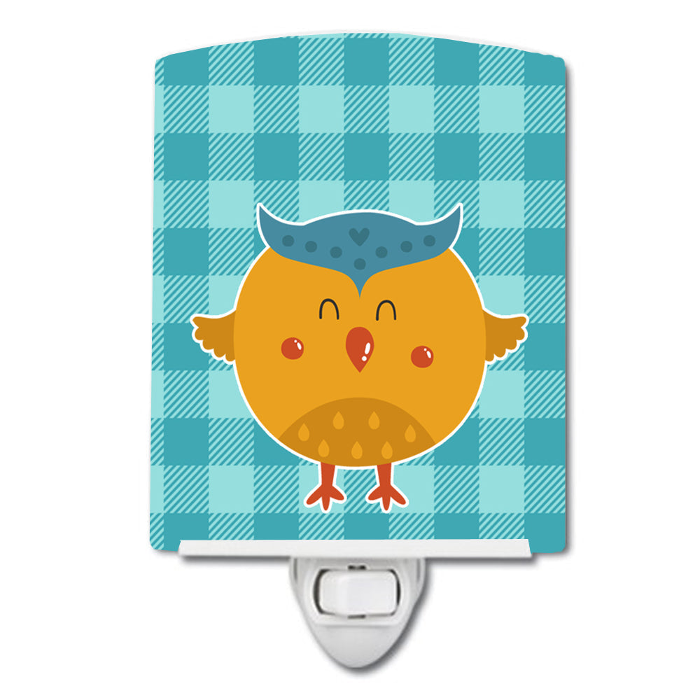 Wise Owl Ceramic Night Light Compact, UL-Certified, Ideal for Bedroom, Bathroom, Nursery, Hallway, Kitchen, 6x4x3, Multicolor