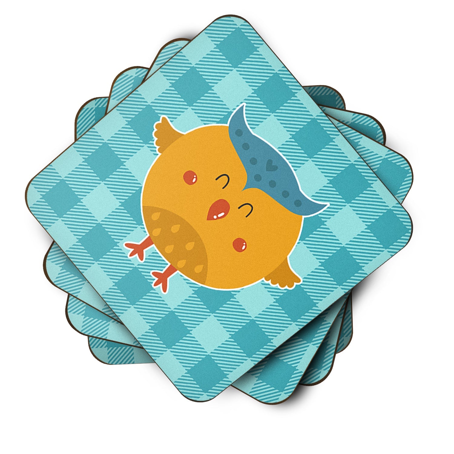 Wise Owl Foam Coasters Set of 4 Cup Coasters for Indoor Outdoor, Tabletop Protection, Anti Slip, Mouse pad Material