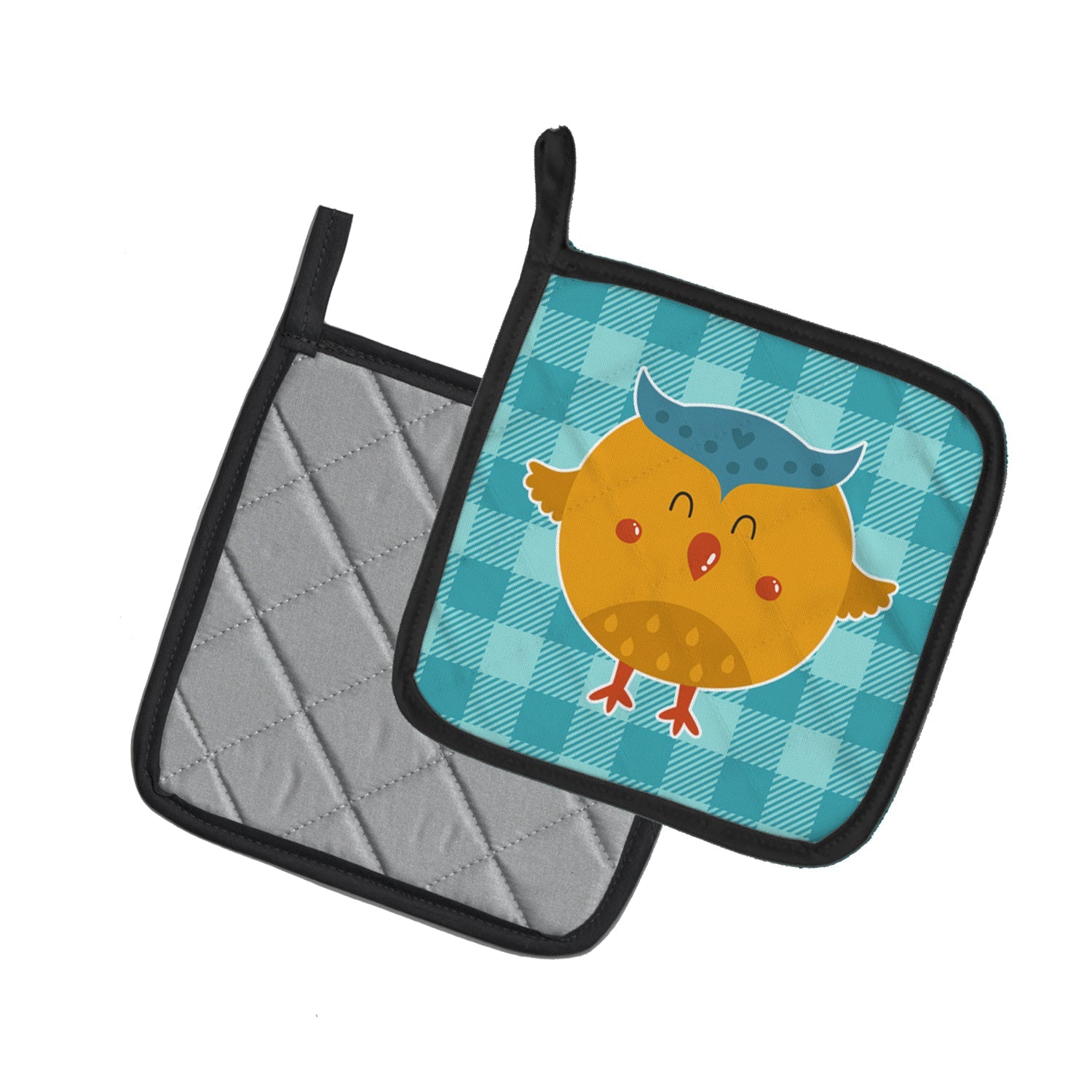Wise Owl Pot Holder Set of 2 Heat Resistant Quilted Hot Pads 7.5 x 7.5 Inch, Insulated Kitchen Trivets for Cooking & Baking