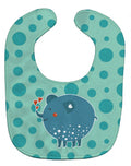 Blue Elephant Baby Bib Easy-Clean Baby Bib Baby Feeding Accessory Baby Mealtime Essential, 10 x 13, Multicolor