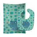 Blue Elephant Baby Bib & Burp Cloth Easy-Clean Baby Bib Baby Feeding Accessory Baby Mealtime Essential