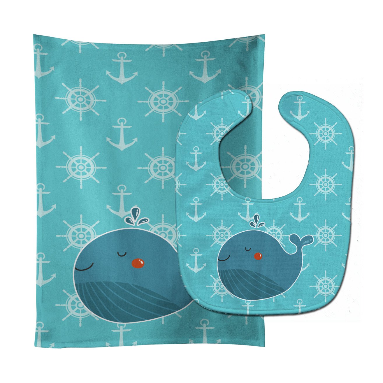 Blue Whale Baby Bib & Burp Cloth Easy-Clean Baby Bib Baby Feeding Accessory Baby Mealtime Essential