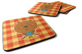 Honey Bear Foam Coasters Set of 4 Cup Coasters for Indoor Outdoor, Tabletop Protection, Anti Slip, Mouse pad Material