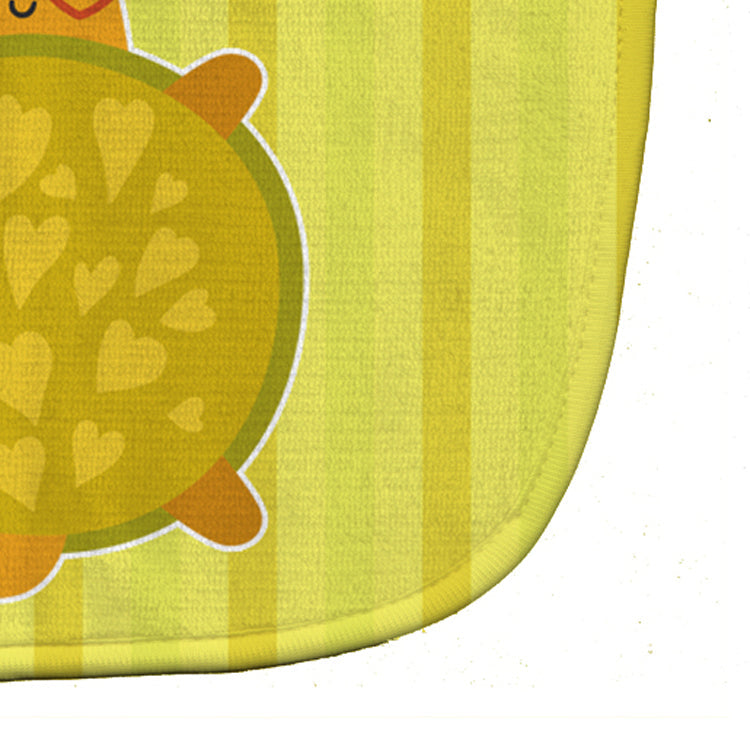 Turtle with Glasses Baby Bib Easy-Clean Baby Bib Baby Feeding Accessory Baby Mealtime Essential, 10 x 13, Multicolor