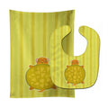 Turtle with Glasses Baby Bib & Burp Cloth Easy-Clean Baby Bib Baby Feeding Accessory Baby Mealtime Essential