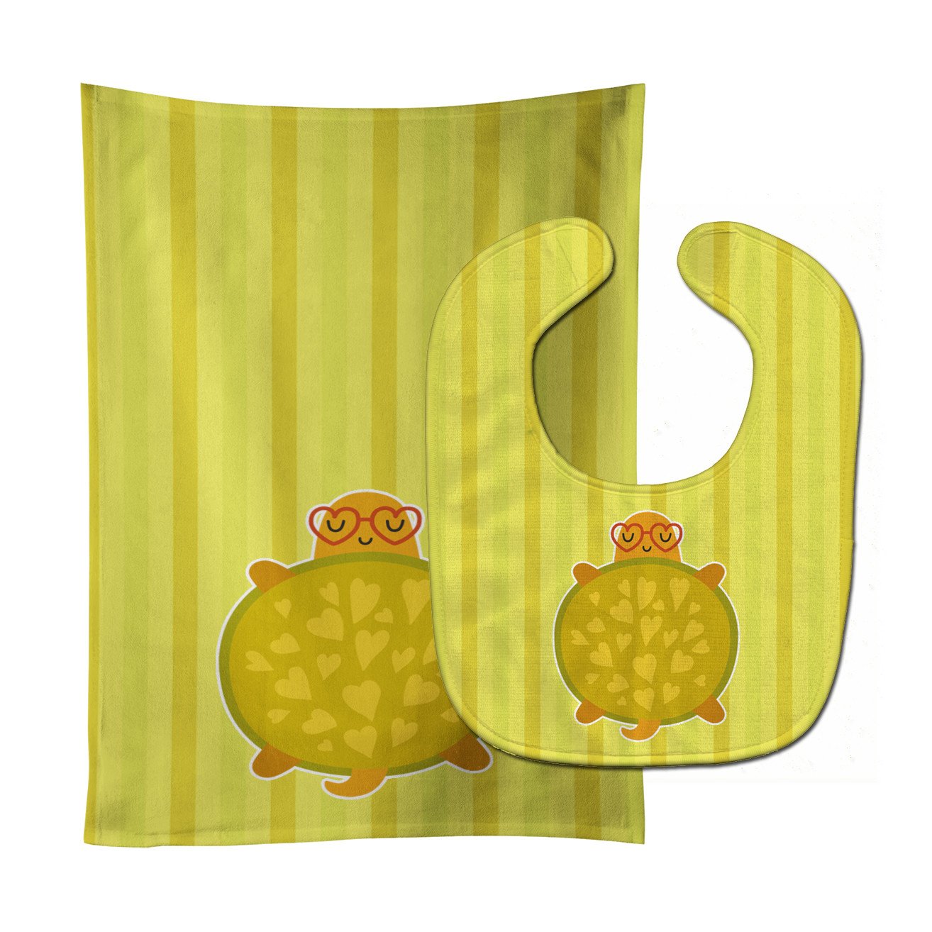 Turtle with Glasses Baby Bib & Burp Cloth Easy-Clean Baby Bib Baby Feeding Accessory Baby Mealtime Essential