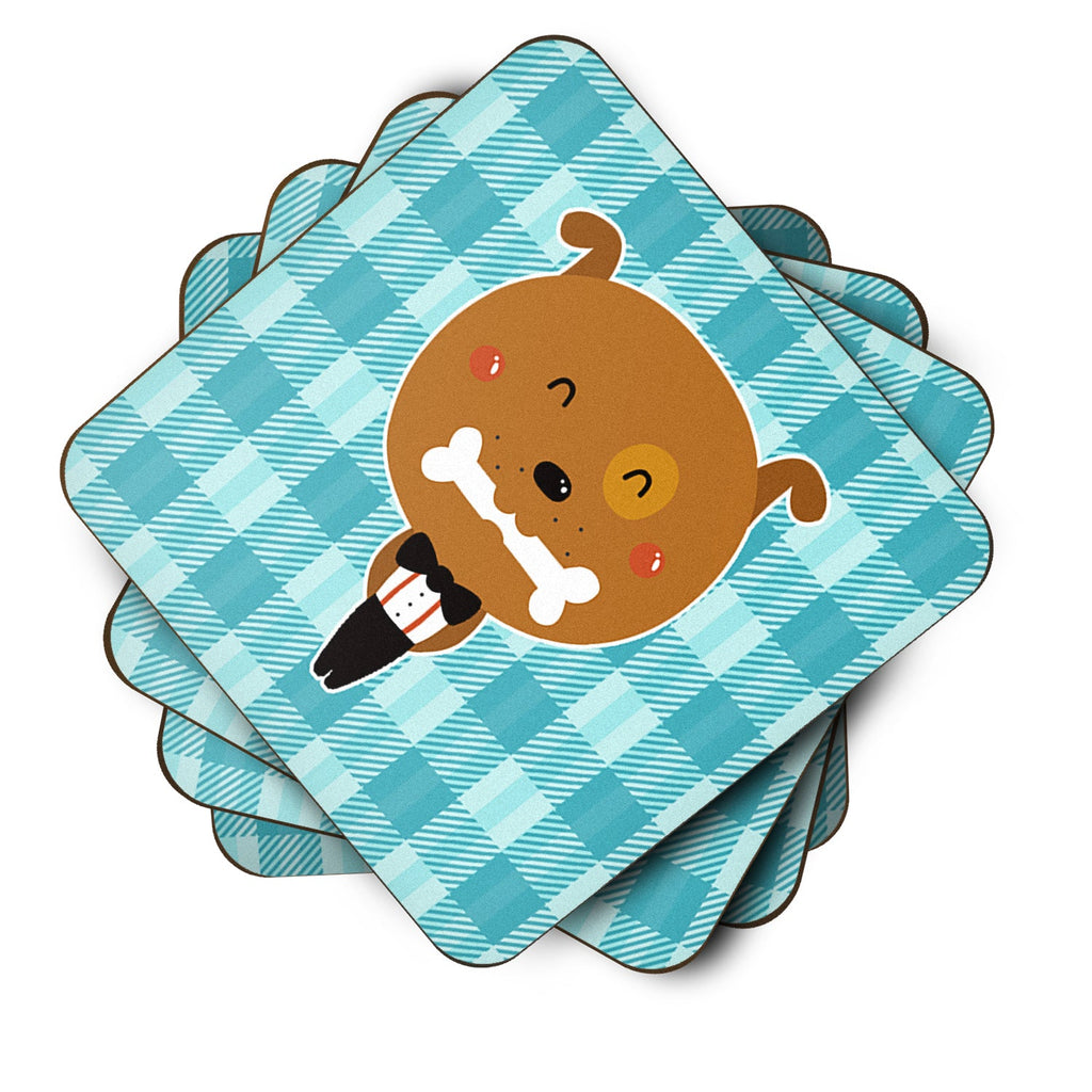 Dog in Tuxedo Foam Coasters Set of 4 Cup Coasters for Indoor Outdoor, Tabletop Protection, Anti Slip, Mouse pad Material