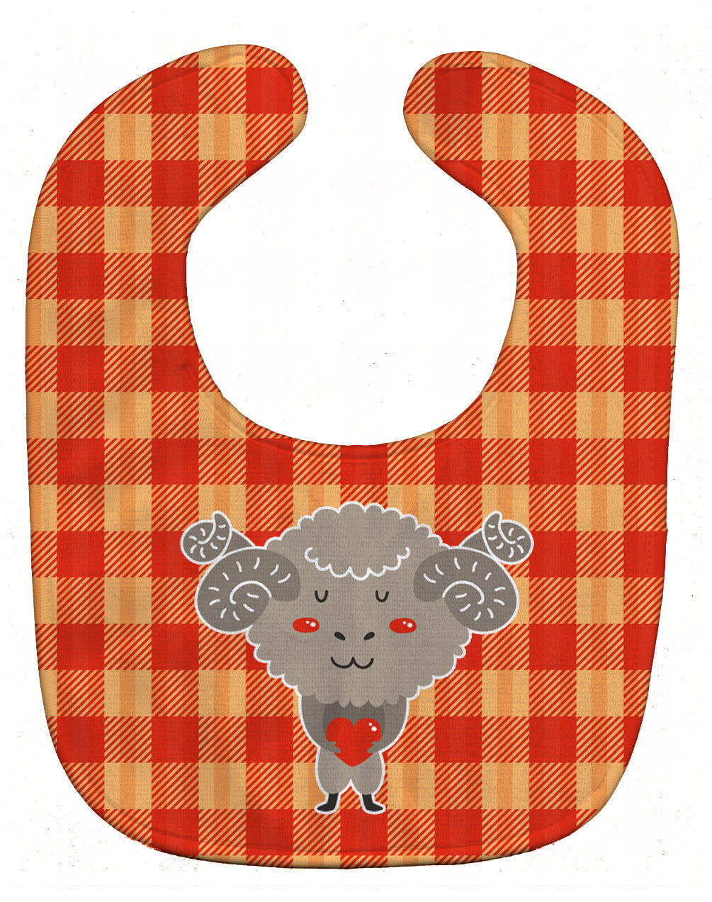 Ram with a Heart Baby Bib Easy-Clean Baby Bib Baby Feeding Accessory Baby Mealtime Essential, 10 x 13, Multicolor
